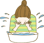 水またはぬるま湯でザブザブとすすぎます